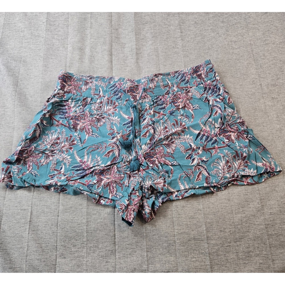 Loft‎ Women's Shorts Brilliant Floral Pattern Wide Leg Flowy Size Large